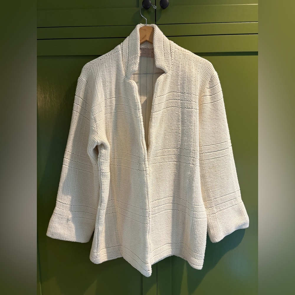 Cream Open-Front Cardigan